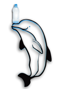 bottlenosed dolphin, bottle nose, PET bottle, plastic, ocean pollution